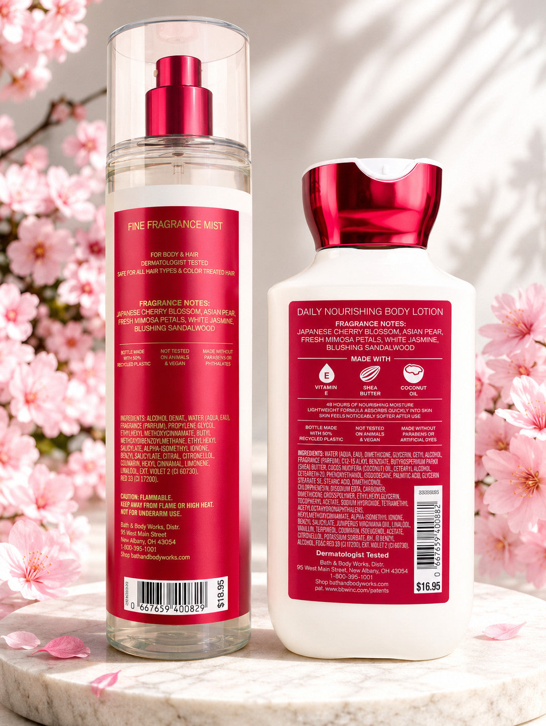 Bath & Body Works Japanese Cherry Blossom Mist & Body Lotion Set: 8.0 oz bottle, view 2