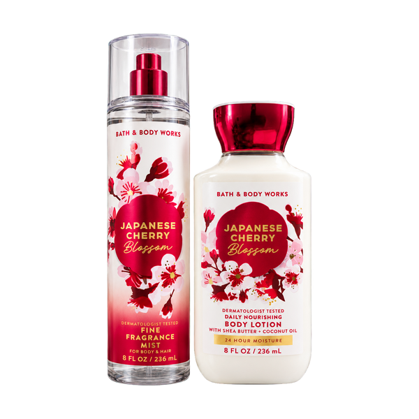 Bath & Body Works Japanese Cherry Blossom Fragrance Mist & Body Lotion Set for Women