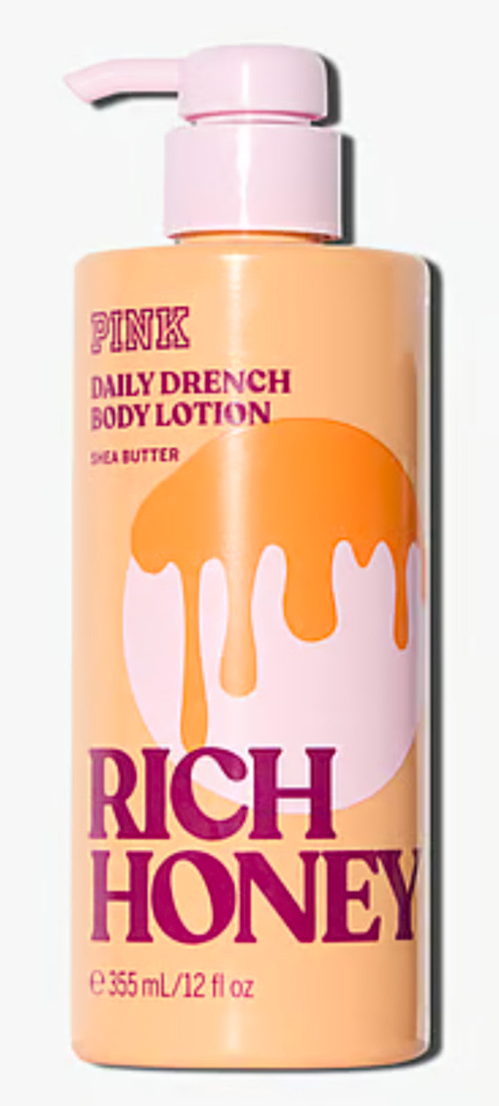 Victoria's Secret Pink Rich Honey Shea Butter Daily Drench Body Lotion for Women 12.0 Oz / 355 ml